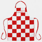 DIY Kleuren Rood Wit LG Geruite Patroon Schort (Voorkant)