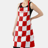 DIY Kleuren Rood Wit LG Geruite Patroon Schort (Insitu)