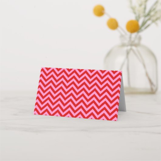 DIY-kleuren Roze #3 Rode Chevron Zigzag Plaatskaartje (Achterkant)