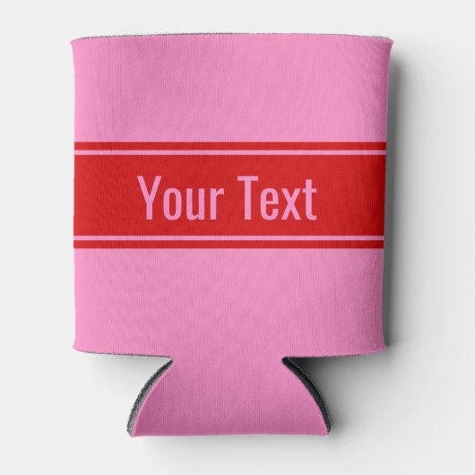 DIY-kleuren roze #3, rode lintnaam Monogram S Blikjeskoeler (Voorkant)