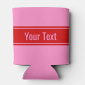 DIY-kleuren roze #3, rode lintnaam Monogram S Blikjeskoeler (Achterkant)