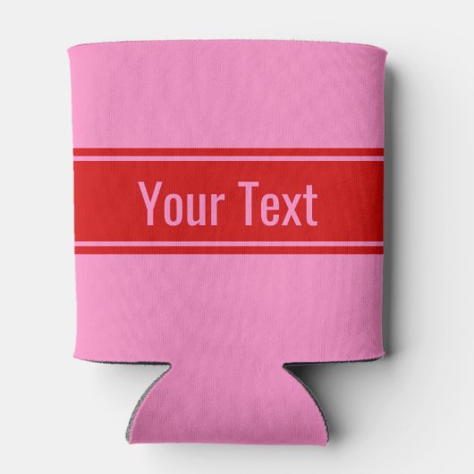 DIY-kleuren roze #3, rode lintnaam Monogram S Blikjeskoeler (Achterkant)