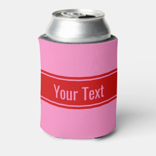 DIY-kleuren roze #3, rode lintnaam Monogram S Blikjeskoeler (Blikje Achterkant)