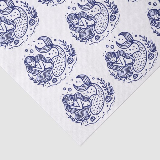 DIY Kleuren Schattige Slapen Zeemeermin Blauw Tissuepapier (Detail)