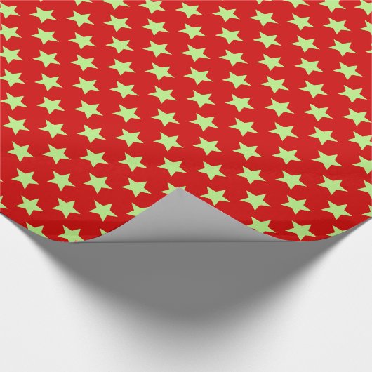 DIY-kleuren sterren Grote SV Red Pistachio Cadeaupapier (Hoek)