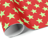 DIY-kleuren sterren Grote SV Red Pistachio Cadeaupapier (Rol Hoek)