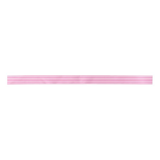 DIY-kleuren Thin Multi Stripes - Hot Pink White Satijnen Lint (Voorkant)
