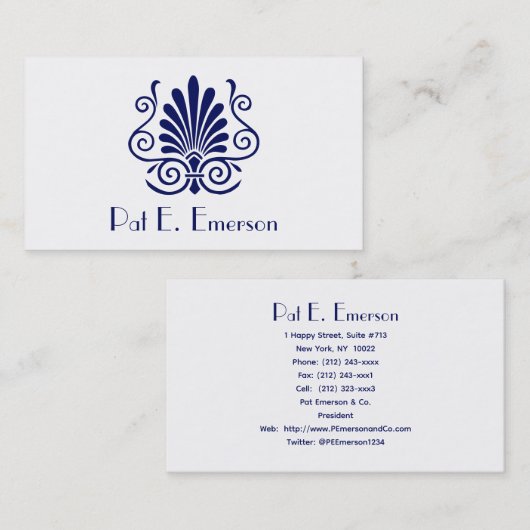 DIY Kleuren uiterlijk art deco pluim patroon Visitekaartje (Voorkant / Achterkant)