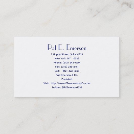 DIY Kleuren uiterlijk art deco pluim patroon Visitekaartje (Achterkant)