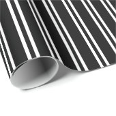 DIY-kleuren Uneven Stripes SV Black White Cadeaupapier (Rol Hoek)