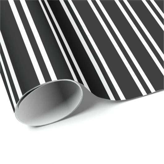 DIY-kleuren Uneven Stripes SV Black White Cadeaupapier (Rol Hoek)