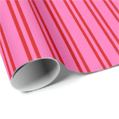DIY-kleuren Uneven Stripes SV Hot Pink Red Cadeaupapier (Rol Hoek)