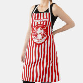 DIY Kleuren Verticale Streep Rood Wit IJs Cream Schort (Insitu)