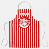 DIY Kleuren Verticale Streep Rood Wit IJs Cream Schort (Voorkant)