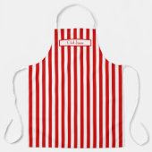 DIY Kleuren Verticale Streep Rood Wit Schort (Voorkant)