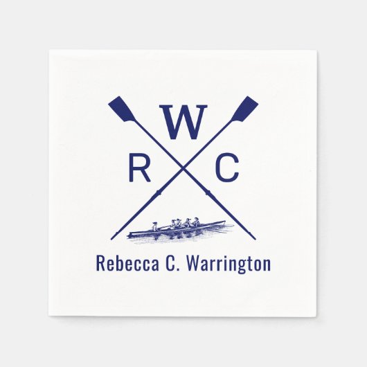 DIY Kleuren Vrouwen Roeiende Crew Blades Boot Init Servet (Voorkant)