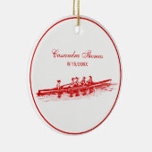 DIY Kleuren Vrouwen Roeiers Crew Team Rood Keramisch Ornament (Rechts)