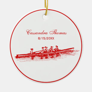 DIY Kleuren Vrouwen Roeiers Crew Team Rood Keramisch Ornament