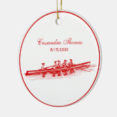 DIY Kleuren Vrouwen Roeiers Crew Team Rood Keramisch Ornament (Links)