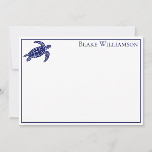 DIY Kleuren Zee Schildpad #6 Ingelijste Blauw Notitiekaartje