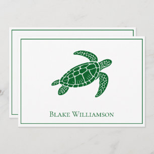 DIY Kleuren Zee Schildpad #6 Ingelijste Blauw Notitiekaartje