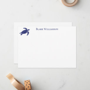 DIY Kleuren Zee Schildpad #6NF Blauw Notitiekaartje