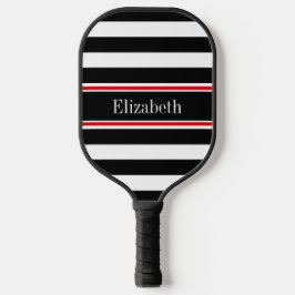 DIY Kleuren Zwart Strepen Zwart Rode Lint Witte BG Pickleball Paddle