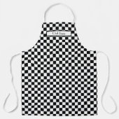 DIY Kleuren Zwart Wit Checkerboard Patroon Schort (Voorkant)