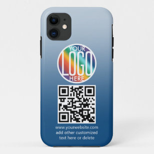 Diy-kleurenverloop   Bedrijfs Logo & QR Code Tough Case-Mate iPhone Case