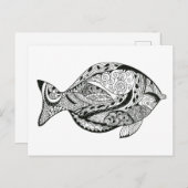 DIY-kleurstof in het ontwerp van de vislijn Briefkaart (Voorkant / Achterkant)