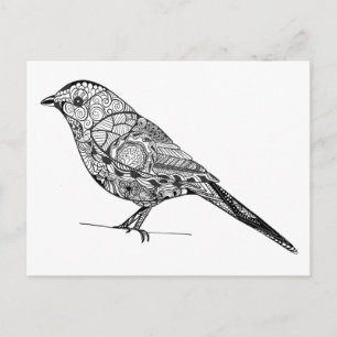 DIY-kleurstof in vogelpatroon Briefkaart