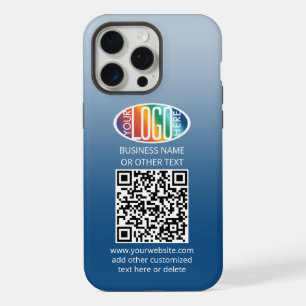 DIY Kleurverloop · Business Logo & QR Code iPhone 15 Pro Max Case