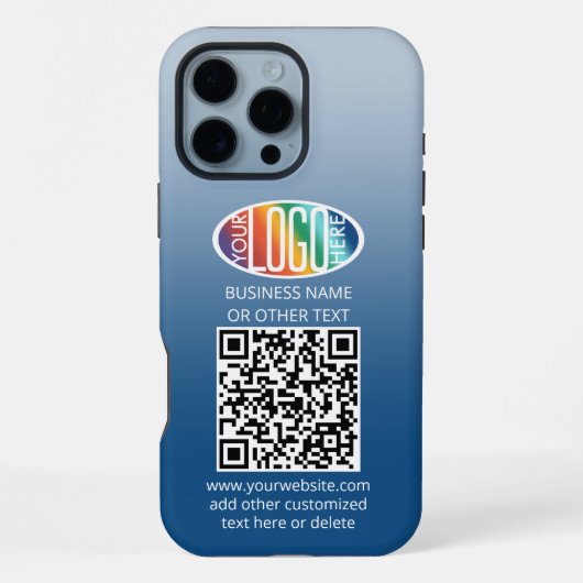 DIY Kleurverloop · Business Logo & QR Code iPhone Hoesje (Achterkant)