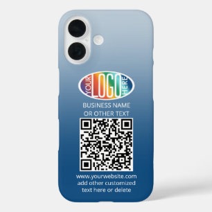 DIY Kleurverloop · Zakelijke Logo & QR Code Stoer iPhone 16 Hoesje