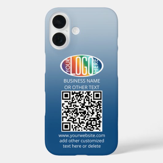 DIY Kleurverloop · Zakelijke Logo & QR Code Stoer Case-Mate iPhone Case (Achterkant)