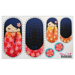 DIY Kokeshi plush pop - knipsel en naai MIYO Stof