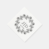 DIY Krans van Rozen 2 Initiaal Bruiloft Monogram C Servet (Hoek)