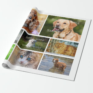DIY lijst van de dierenenkollage van de dierenfoto Cadeaupapier