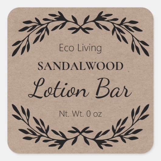 DIY  Lotion Bar Kraft Labels (Voorkant)