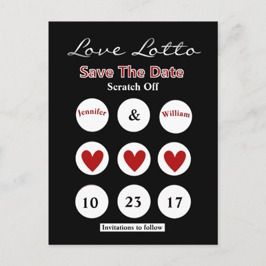 DIY Lotto Scratch Off Save the Date Post Kaart (Voorkant)