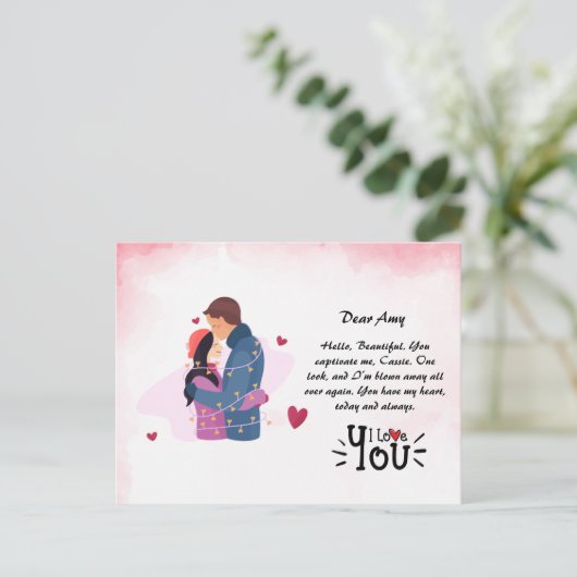 DIY Love Wenskaart Briefkaart (Staand voorkant)
