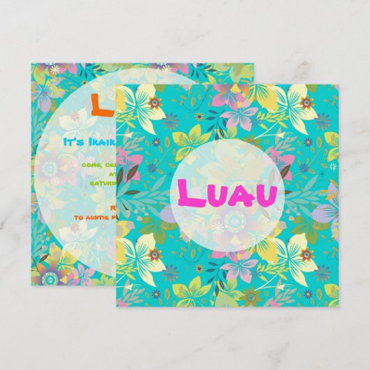 DIY / luau, aanpasbare achtergrond/tekstkleuren Kaart (Voorkant / Achterkant)