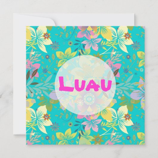 DIY / luau, aanpasbare achtergrond/tekstkleuren Kaart (Voorkant)
