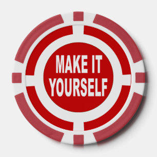 DIY Maak het zelf rood en wit Pokerchips