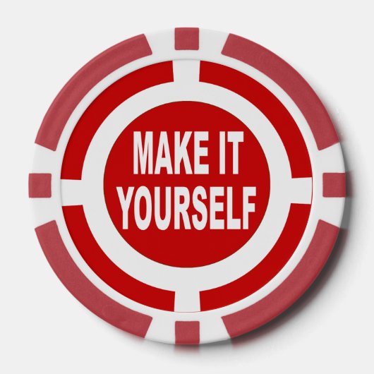 DIY Maak het zelf rood en wit Pokerchips (Voorkant)