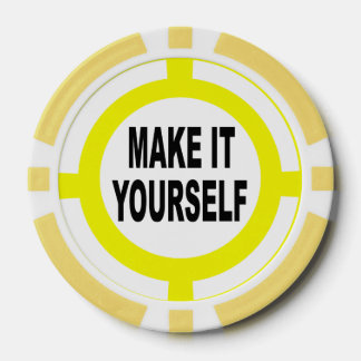 DIY maak het zelf wit en geel Pokerchips