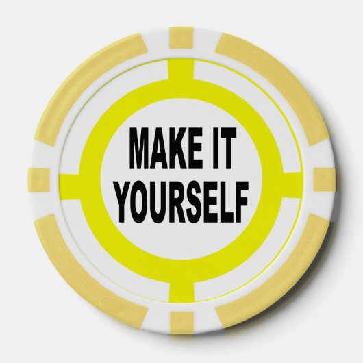 DIY maak het zelf wit en geel Pokerchips (Voorkant)