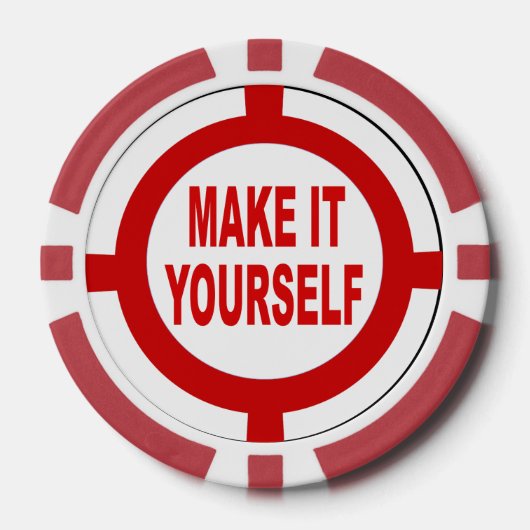 DIY Maak het zelf wit en rood Pokerchips (Voorkant)