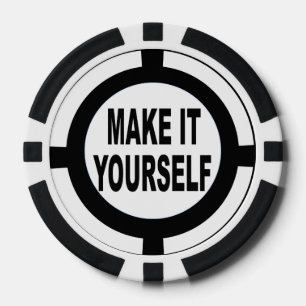 DIY Maak het zelf wit en zwart Pokerchips