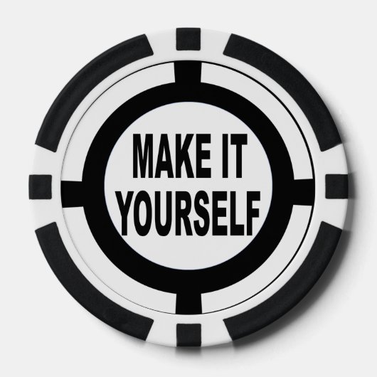 DIY Maak het zelf wit en zwart Pokerchips (Voorkant)